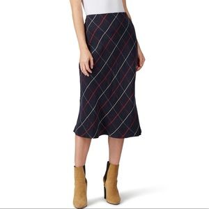 NWOT Club Monaco Plaid Bias Skirt